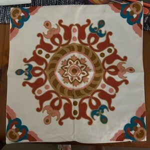 Colorful Embroidered Square pillow cover